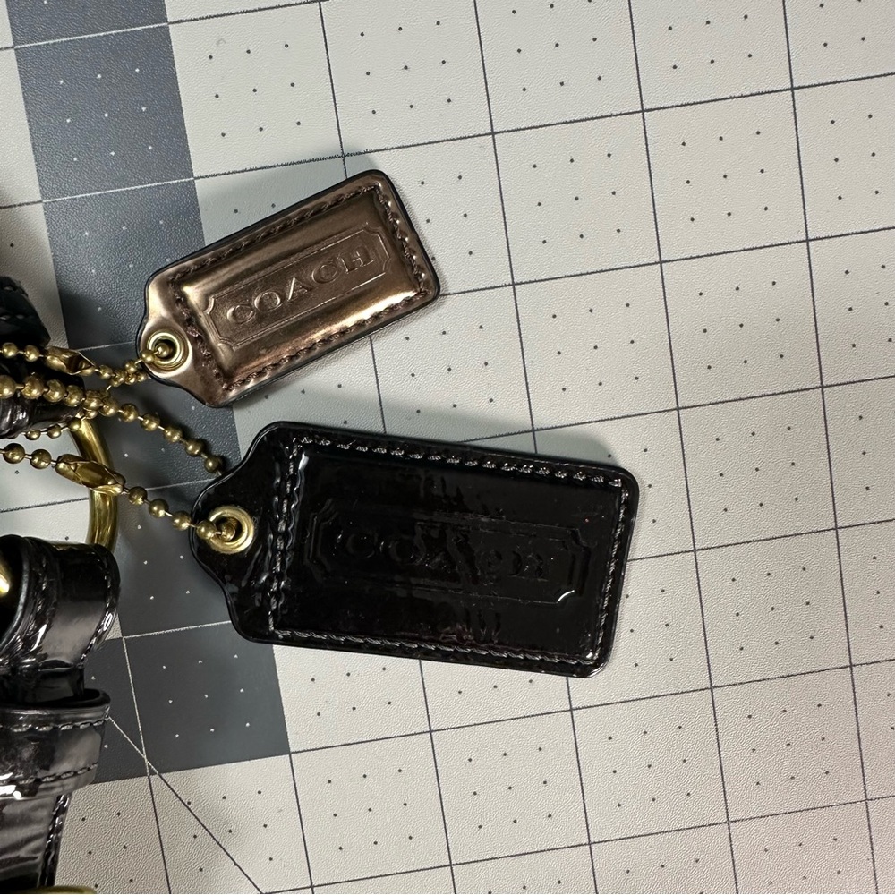 Coach Black Leather Tote with Gold Accents - Picture 7 of 8